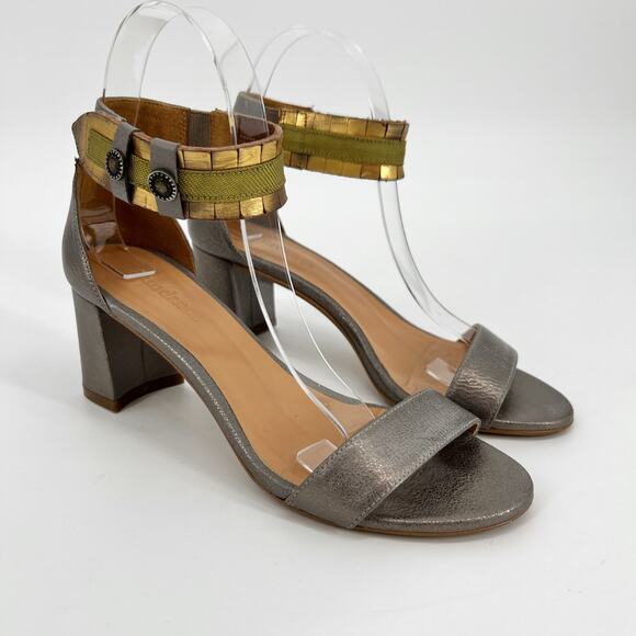 Sundance Twilight Zephyr Sandal EU 37 US 6.5-7 Ankle Strap Metallic Leather Heel - Picture 1 of 10